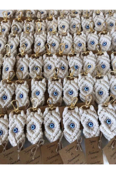 El Örmesi 20’li Makrome Anahtarlık Düğün Kına Söz Için Hediyelik -20 Adet- - 4