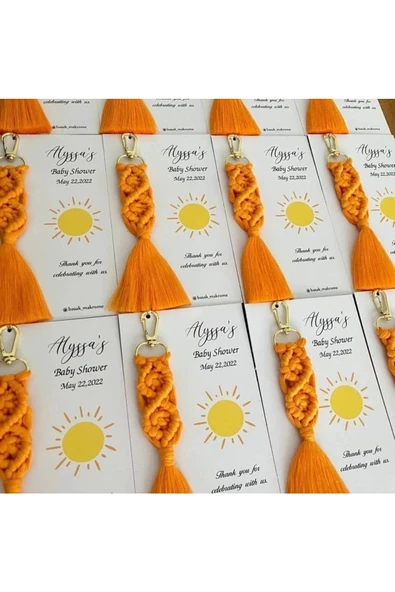 El Örmesi 10’lu Makrome Anahtarlık Düğün Kına Söz Için Hediyelik -10 Adet-