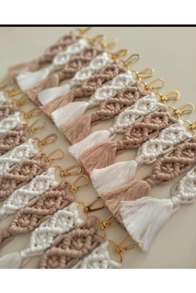 El Örmesi 20’li Makrome Anahtarlık Düğün Kına Söz Için Hediyelik -20 Adet- - 2