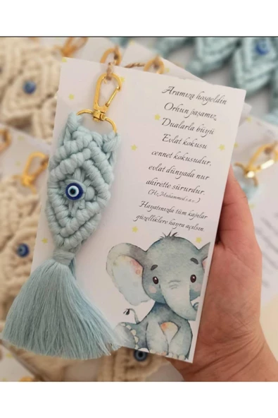 El Örmesi 20’li Makrome Anahtarlık Düğün Kına Söz Için Hediyelik -20 Adet- - 2