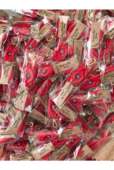 El Örmesi 20’li Makrome Anahtarlık Düğün Kına Söz Için Hediyelik -20 Adet- - 3