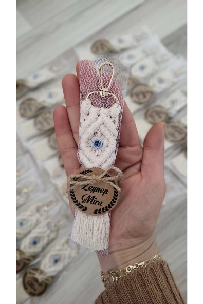 El Örmesi 30’lu Makrome Anahtarlık Düğün Kına Söz Için Hediyelik -30 Adet-