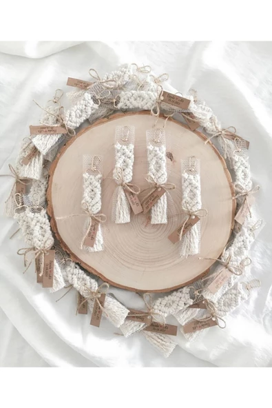 El Örmesi Makrome Anahtarlık (30 ADET) Düğün,kına,söz,sünnet Için Hediyelik