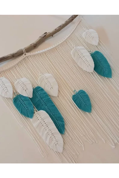 Duvar Süsü El Işçiliği Yaprak Desenli Makrome