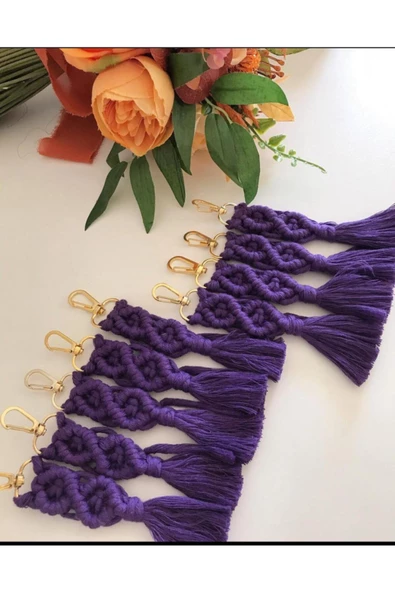 El Örmesi 25’li Makrome Anahtarlık Düğün Kına Söz Için Hediyelik -25 Adet- - 2