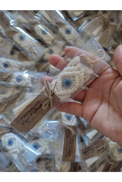 El Örmesi 20’li Makrome Anahtarlık Düğün Kına Söz Için Hediyelik -20 Adet-