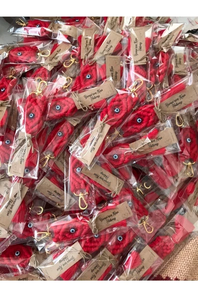 El Örmesi 20’li Makrome Anahtarlık Düğün Kına Söz Için Hediyelik -20 Adet- - 4