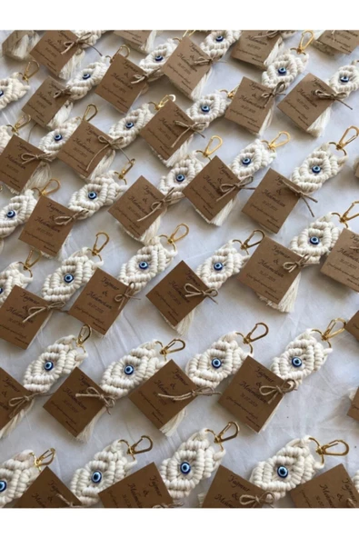 El Örmesi 20’li Makrome Anahtarlık Düğün Kına Söz Için Hediyelik -20 Adet- - 2