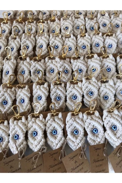 El Örmesi 35’li Makrome Anahtarlık Düğün Kına Söz Için Hediyelik -35 Adet-