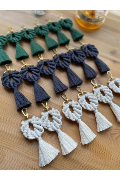 El Örmesi 10’lu Makrome Anahtarlık Düğün Kına Söz Için Hediyelik -10 Adet-