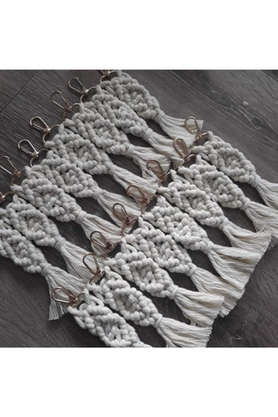 El Örmesi 20’li Makrome Anahtarlık Düğün Kına Söz Için Hediyelik -20 Adet-