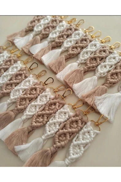 El Örmesi 20’li Makrome Anahtarlık Düğün Kına Söz Için Hediyelik -20 Adet- - 3