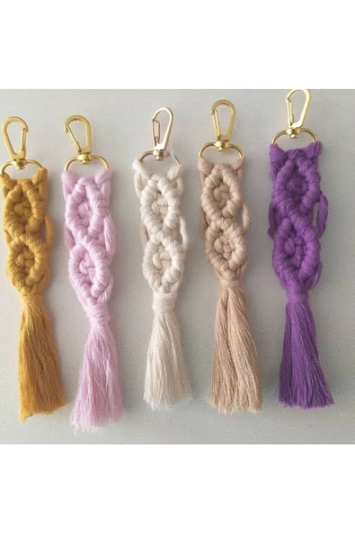 El Örmesi 100’lü Makrome Anahtarlık Düğün Kına Söz Için Hediyelik -100 Adet-