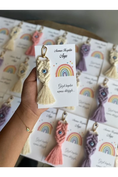 El Örmesi 20’li Makrome Anahtarlık Düğün Kına Söz Için Hediyelik -20 Adet-