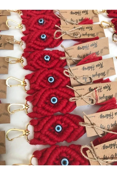 El Örmesi 20’li Makrome Anahtarlık Düğün Kına Söz Için Hediyelik -20 Adet- - 6