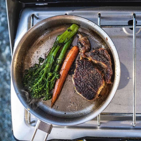The All-In-One Fry Pan Set - Çelik Kızartma Tava Seti (9 Parça)  .94L  32oz - 7