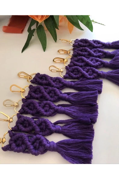 El Örmesi 25’li Makrome Anahtarlık Düğün Kına Söz Için Hediyelik -25 Adet- - 3