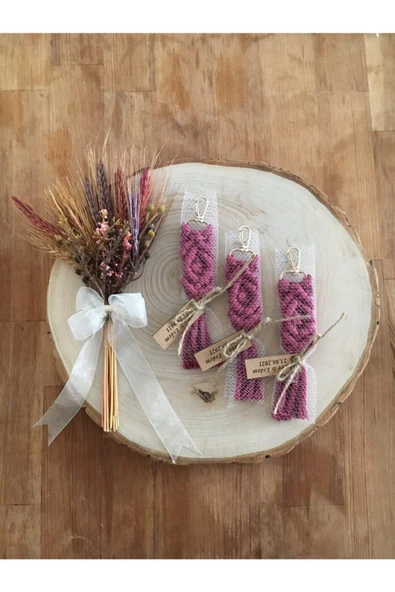 El Örmesi Makrome Anahtarlık (20 ADET) Düğün,kına,söz,sünnet Için Hediyelik