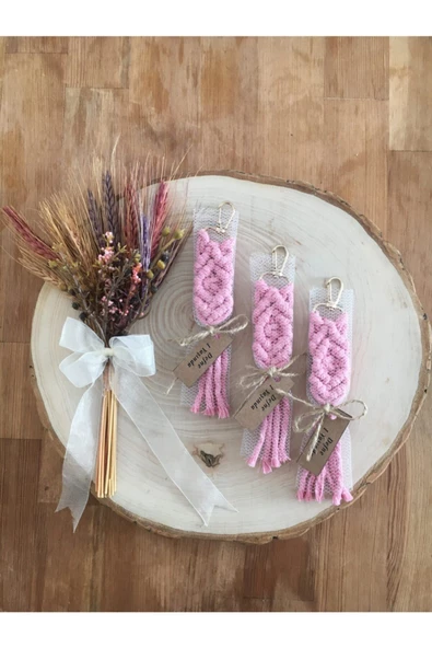 El Örmesi Makrome Anahtarlık (20 ADET) Düğün,kına,söz,sünnet Için Hediyelik