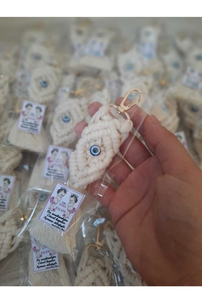 Düğün&kına&nişan&söz Için Hediyelik Dağıtmalık Makrome Anahtarlık( 50 Adet)