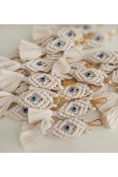 El Örmesi 25’li Makrome Anahtarlık Düğün Kına Söz Için Hediyelik -25 Adet- - 5