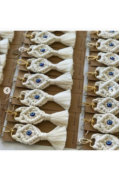 El Örmesi 30’lu Makrome Anahtarlık Düğün Kına Söz Için Hediyelik -30 Adet-