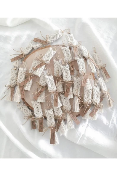 El Örmesi Makrome Anahtarlık (30 ADET) Düğün,kına,söz,sünnet Için Hediyelik - 2