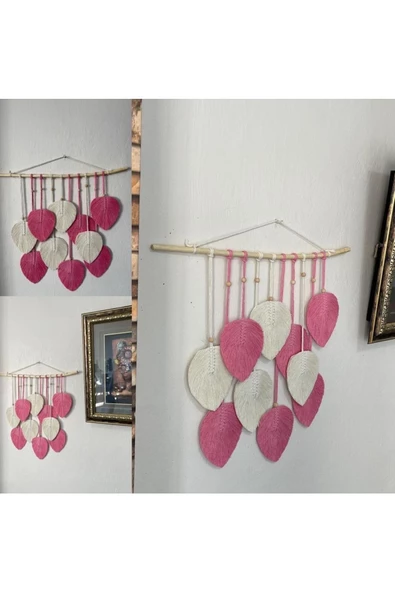 El Yapımı Makrome Yaprak Duvar Süsü - 3