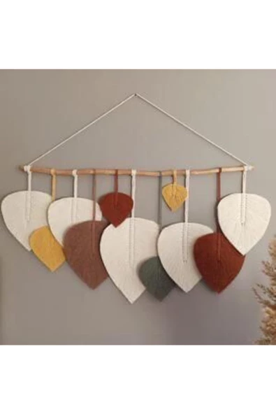 Makrome Yaprak Duvar Süsü