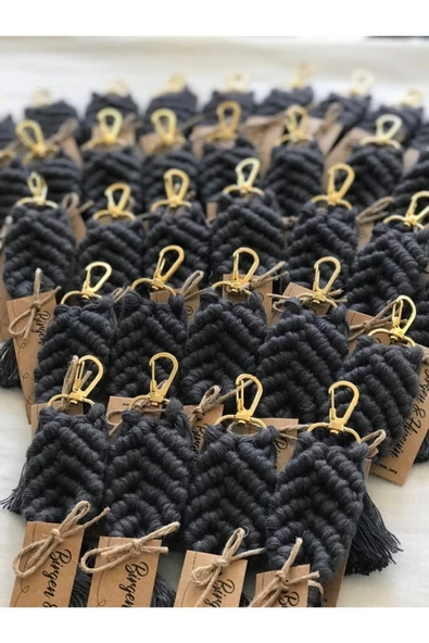 El Örmesi 20’li Makrome Anahtarlık Düğün Kına Söz Için Hediyelik -20 Adet- - 6