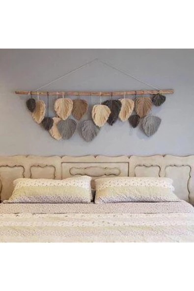 Makrome Yaprak Duvar Dekorasyonu