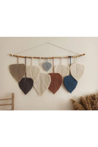 El Yapımı Makrome Yaprak Duvar Dekorasyonu