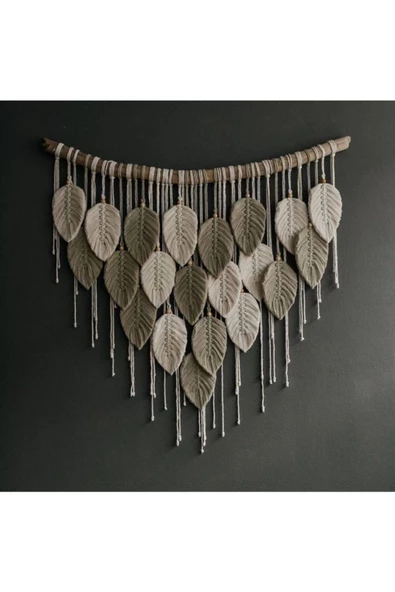 El Yapımı Makrome Yaprak Duvar Dekorasyonu