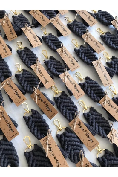 El Örmesi 20’li Makrome Anahtarlık Düğün Kına Söz Için Hediyelik -20 Adet- - 5