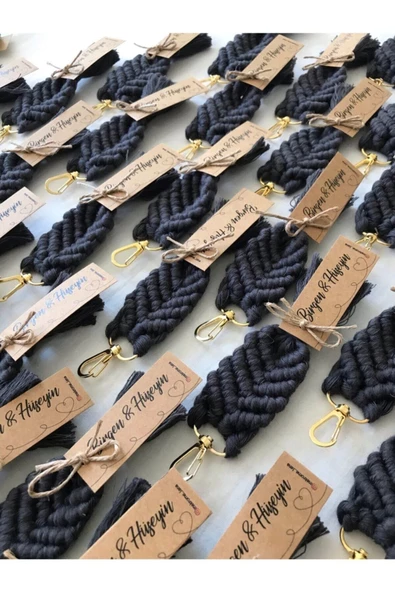 El Örmesi 20’li Makrome Anahtarlık Düğün Kına Söz Için Hediyelik -20 Adet- - 4