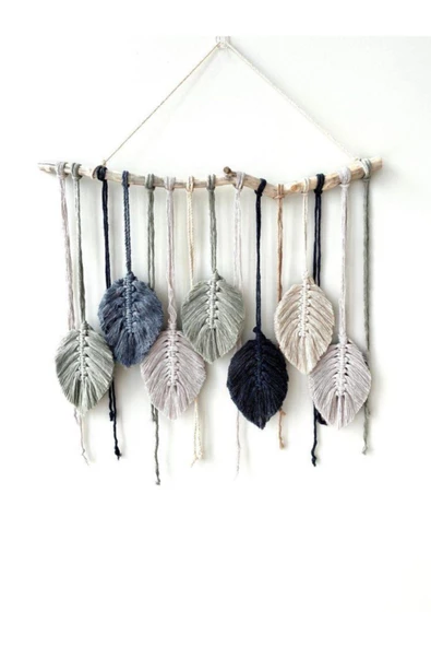 Makrome Yaprak Duvar Süsü