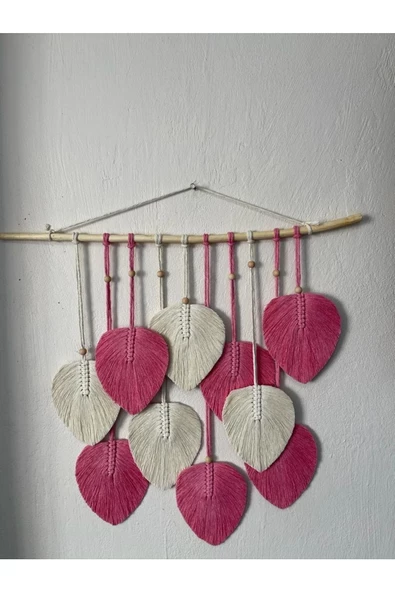 El Yapımı Makrome Yaprak Duvar Süsü - 2