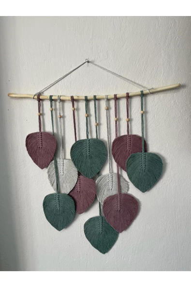 El Yapımı Makrome Yaprak Duvar Dekorasyonu - 2
