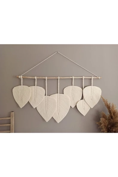 El Yapımı Makrome Yaprak Duvar Süsü - 2