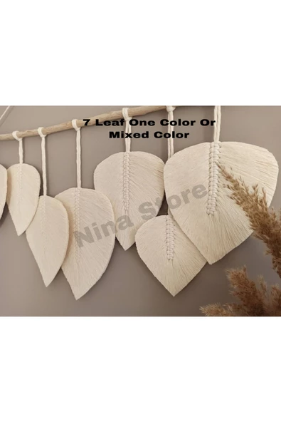 El Yapımı Makrome Yaprak Duvar Süsü