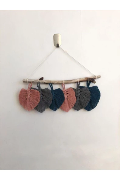 El Yapımı Makrome Yaprak Duvar Dekoru