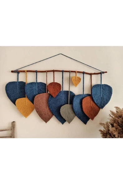 Makrome Yaprak Duvar Süsü El Yapımı