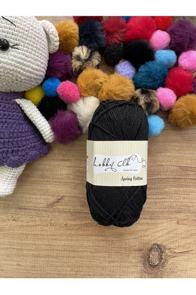 %100 Pamuk Punch (panç) Ve Amigurumi Ipi Siyah