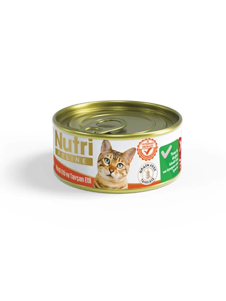 Nutri Feline 85Gr Hindi Etli Tavşan Etli Tahılsız 24Adet Yaş Kedi Maması - 3
