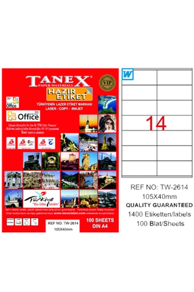 TANEX ETİKET TW-2614 105*40 MM - 2