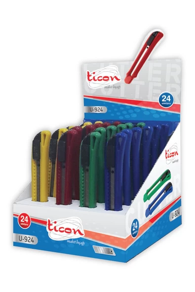 TİCON PLASTİK DAR MAKET BIÇAĞI RENKLİ - 2