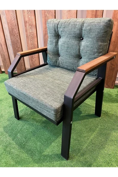 Kavacık 2+2+1+1 + Masa Yeşil Renk Balkon, Bahçe Mobilyası, Masalı Mutfak Takımı - 4