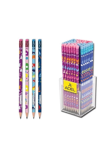 Karışık Desenli 12'li Kurşun Kalem Silgili/silgisiz Model - 5