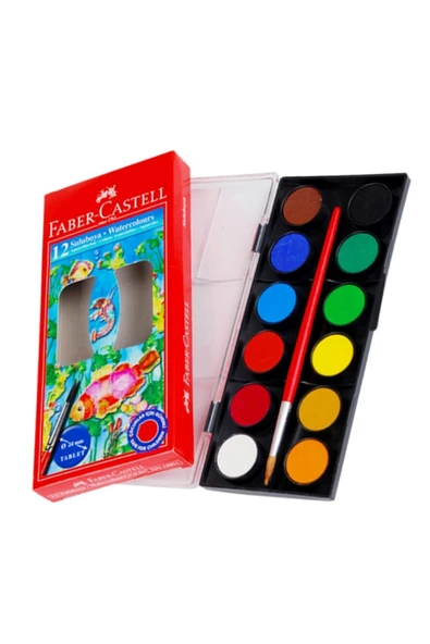 Faber-castell Mercanlı Kurşun Kalem Kırmızı Kalem Ve 12 Li Kuru Sulu Keçeli Pastel Boya - 6