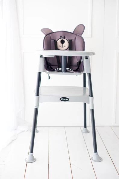 VaVbaby Bear 3 in 1 Portatif Mama Sandalyesi Gri